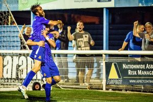 Concord Rangers 0-1 Wealdstone National League South Ricky Wellard Tom Hamblin Celebration You do NOT have permission to use this image unless it is accredited to Aqueous Sun Photography. Twitter: @aqueoussunphoto