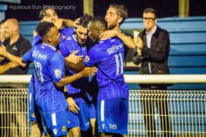 Concord Rangers 0-1 Wealdstone National League South Matty Whichelow Ciaron Brown Tom Hamblin Omar Koroma Ricky Wellard Celebration You do NOT have permission to use this image unless it is accredited to Aqueous Sun Photography. Twitter: @aqueoussunphoto