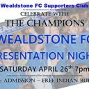 Club Presentation Evening – 26th Apr in the RSC KO 7.00pm