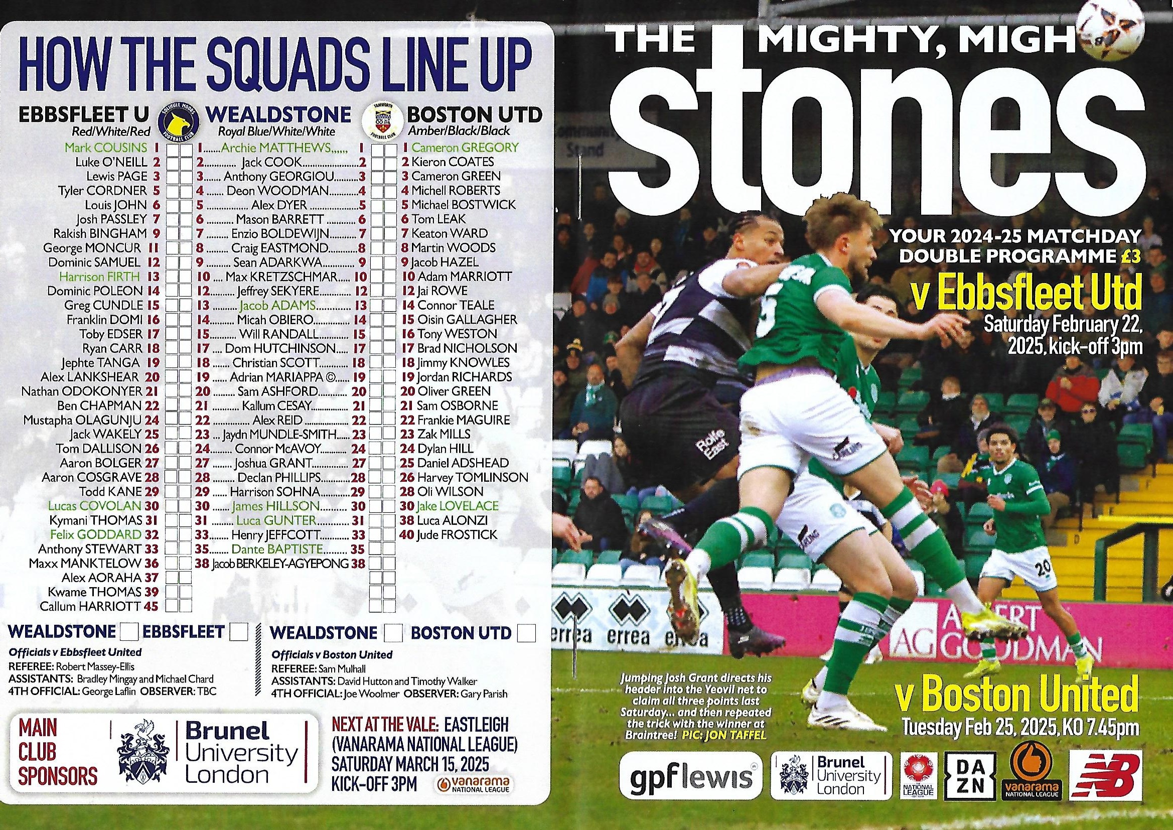 Wealdstone FC History » Match Programme 2024-25
