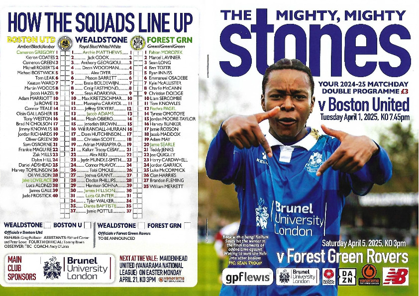 Match Programm Wealdstone FC History » Match Programme 2024-25